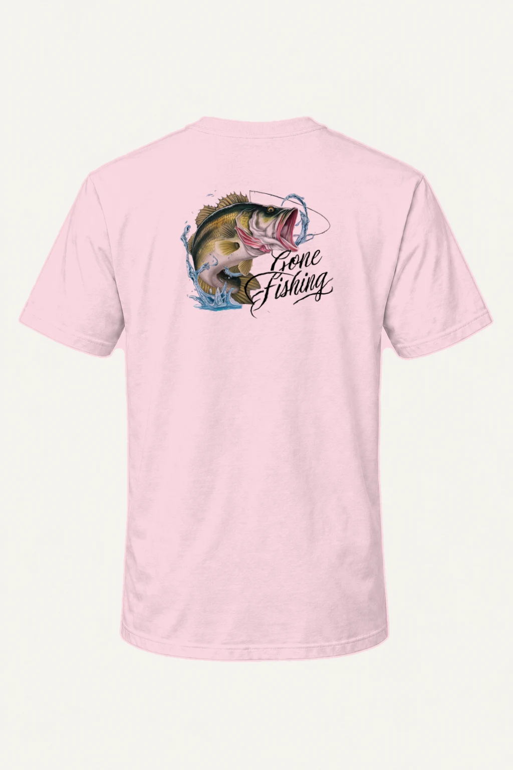 "Gone Fishing Bass" Heavyweight Unisex Crewneck T-shirt | Gildan 5000