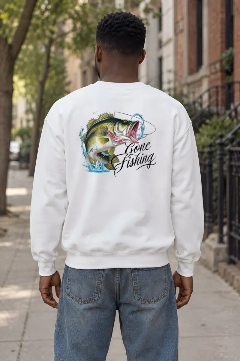 "Gone Fishing" Heavy Blend Unisex Crewneck Sweatshirt