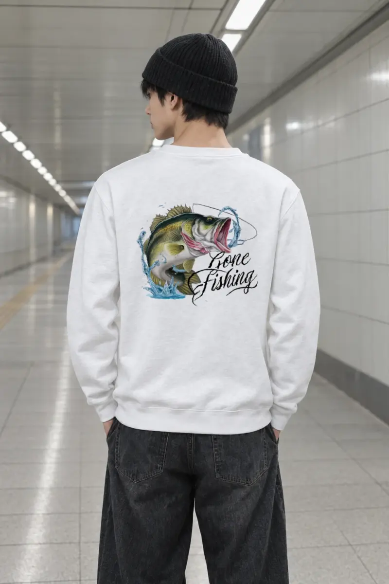 "Gone Fishing" Heavy Blend Unisex Crewneck Sweatshirt | Gildan 18000