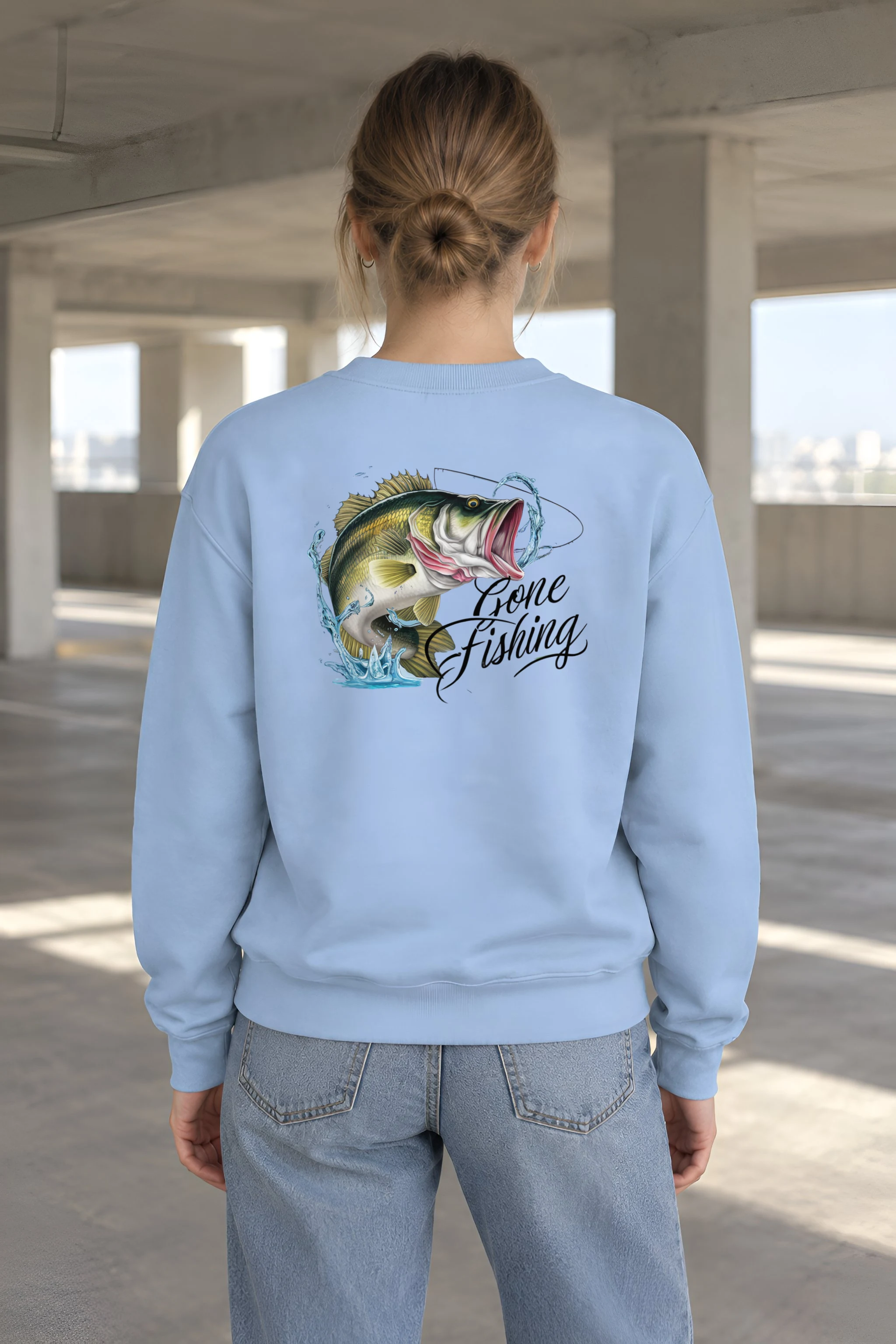 "Gone Fishing" 1 Crewneck Sweatshirt