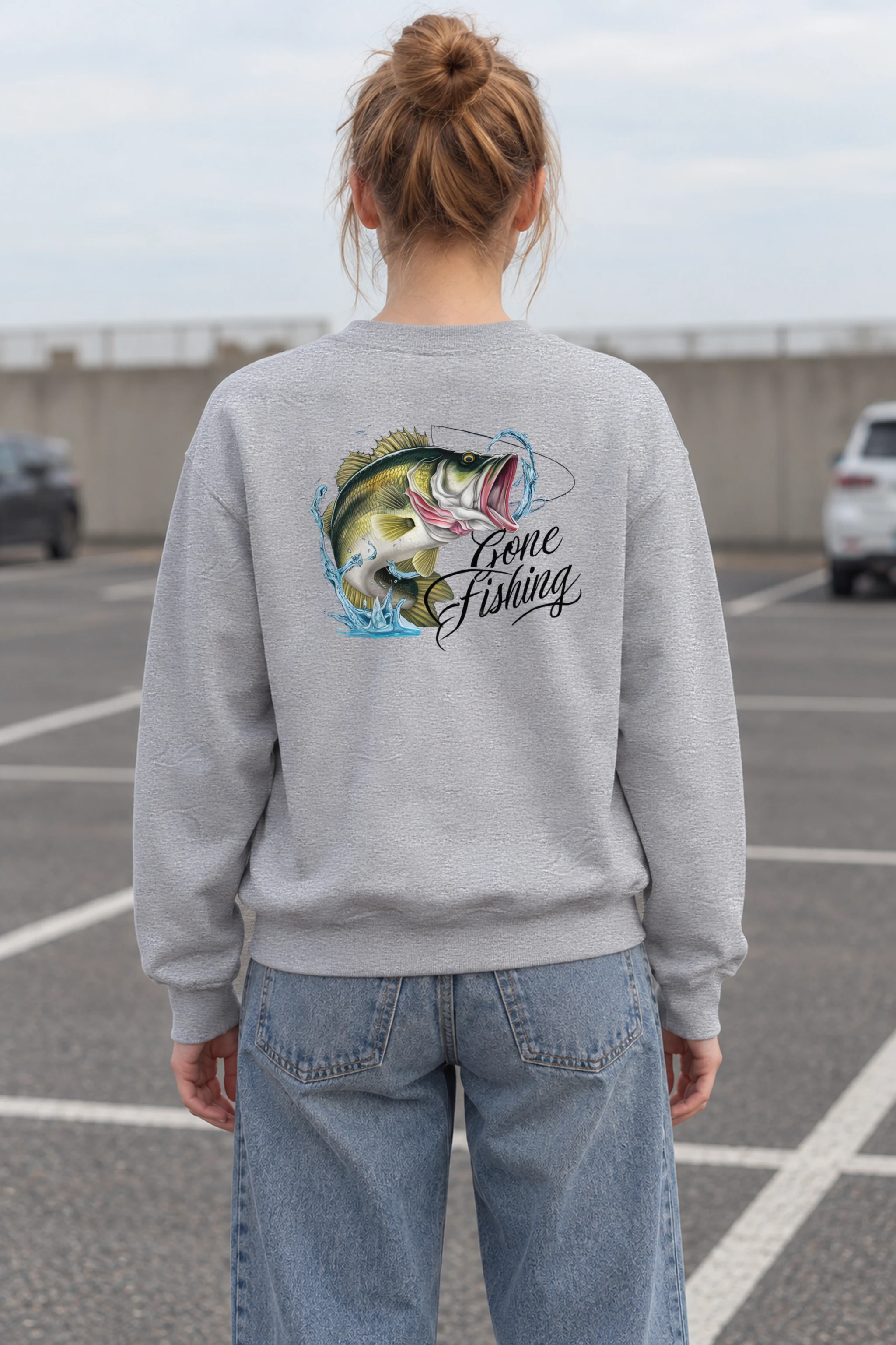"Gone Fishing" 1 Crewneck Sweatshirt