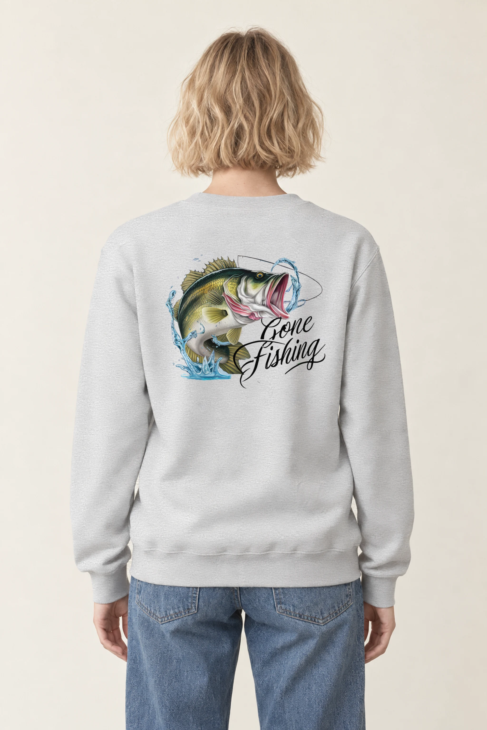 "Gone Fishing" 1 Crewneck Sweatshirt