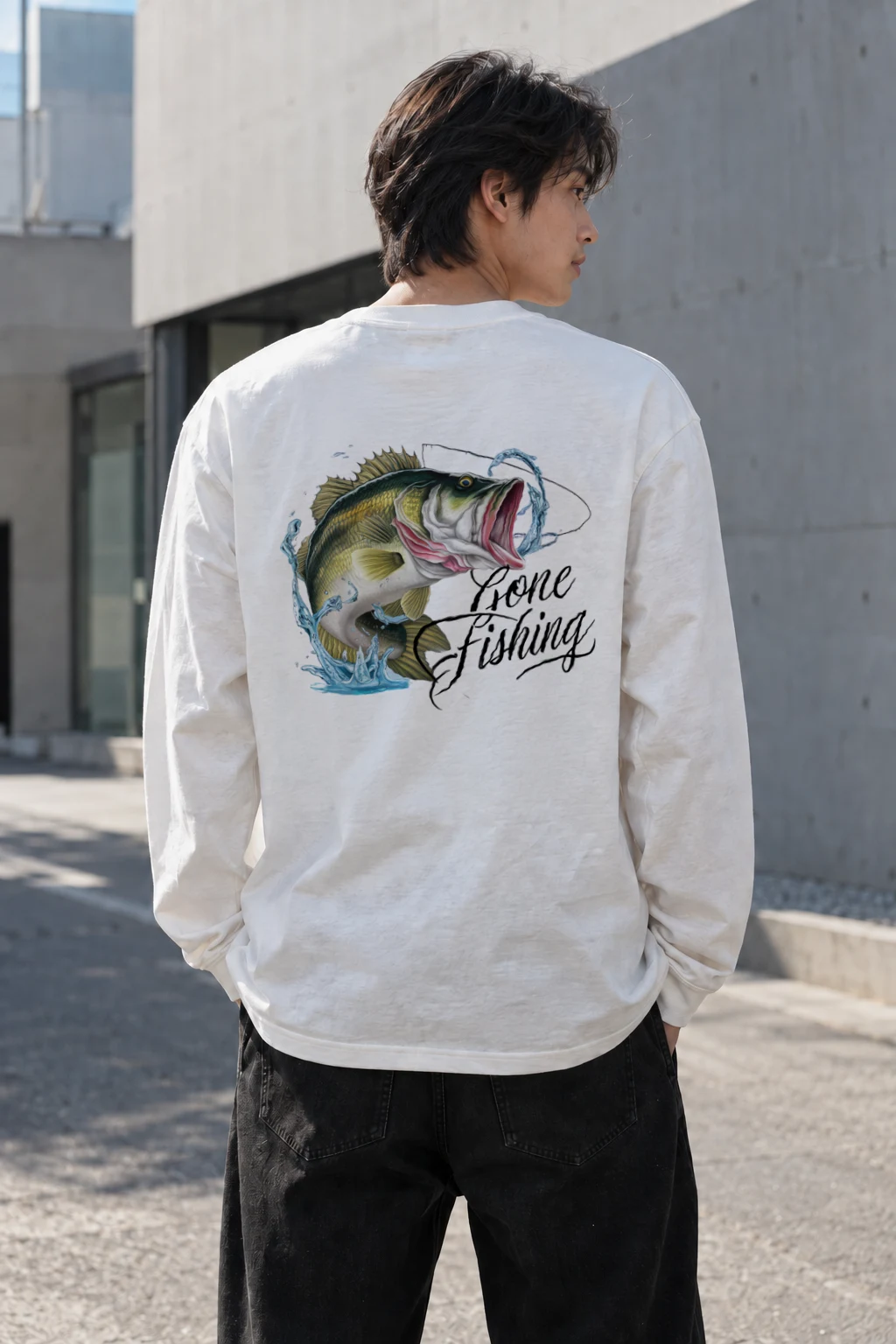 "Gone Fishing" Unisex Longsleeve T-shirt | Gildan 2400