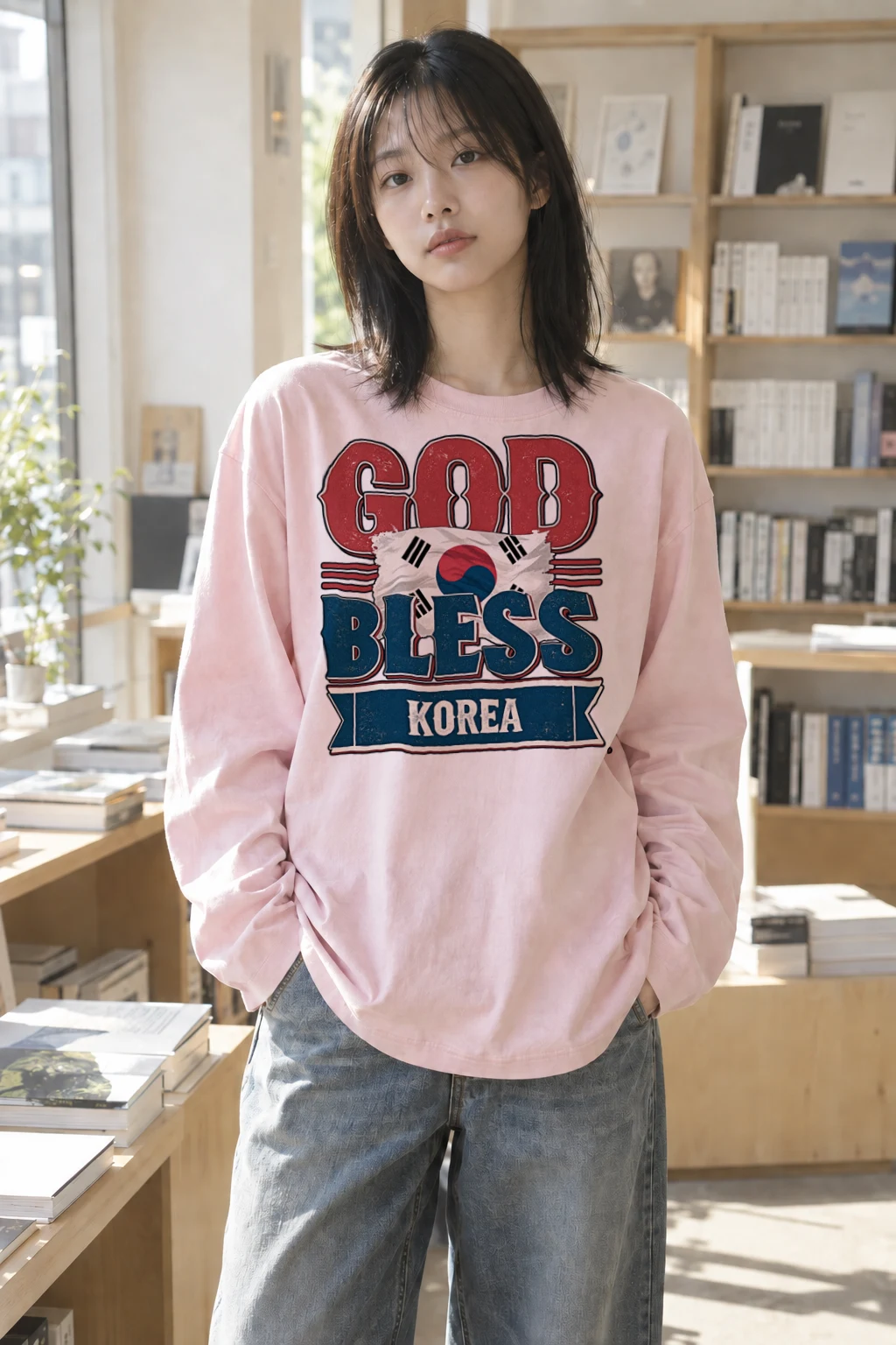 "Good Bless Korea" Unisex Longsleeve T-shirt | Gildan 2400