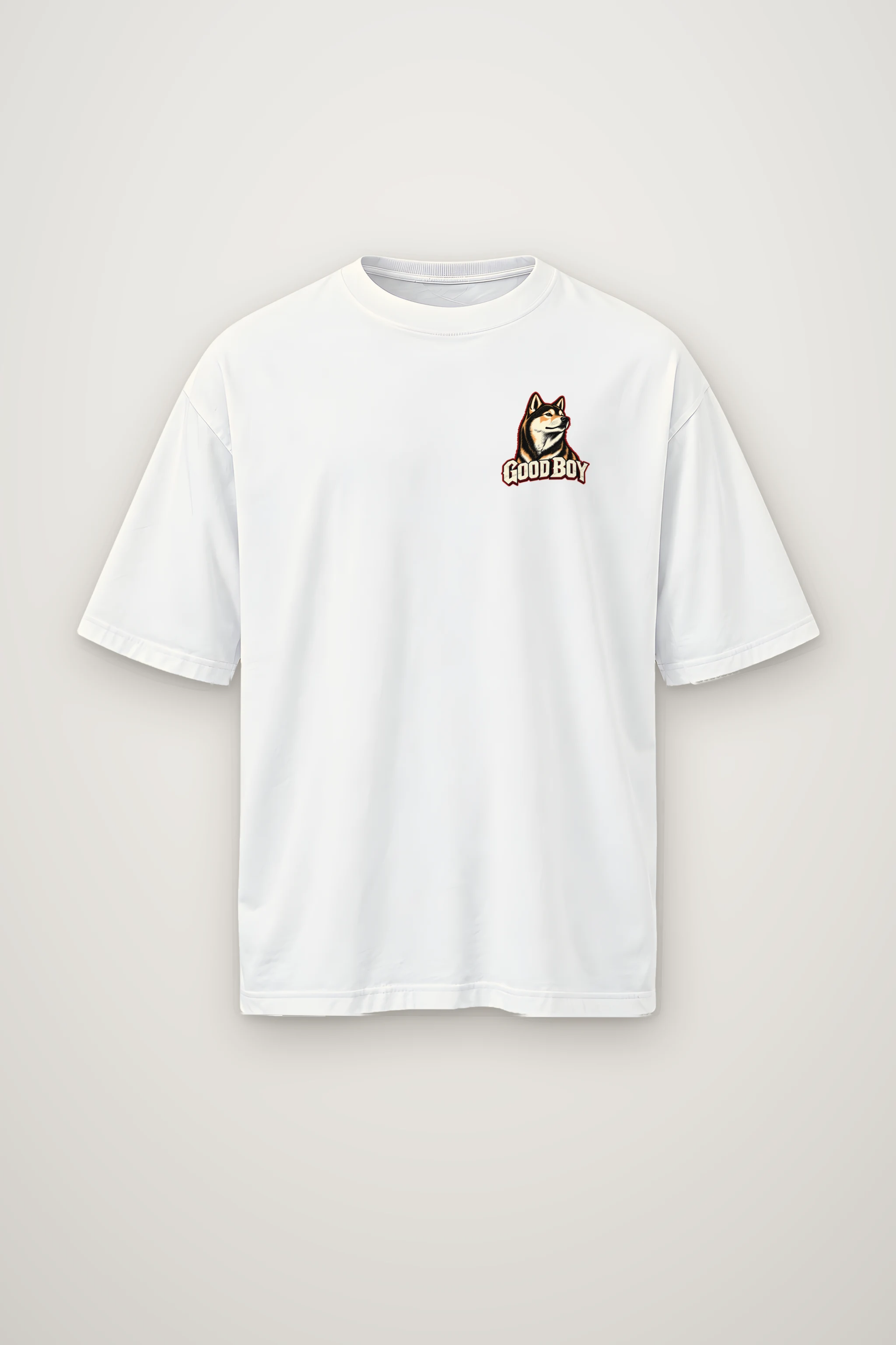 "Good Boy Jindo" Men's Oversized Heavyweight Crewneck T-Shirt