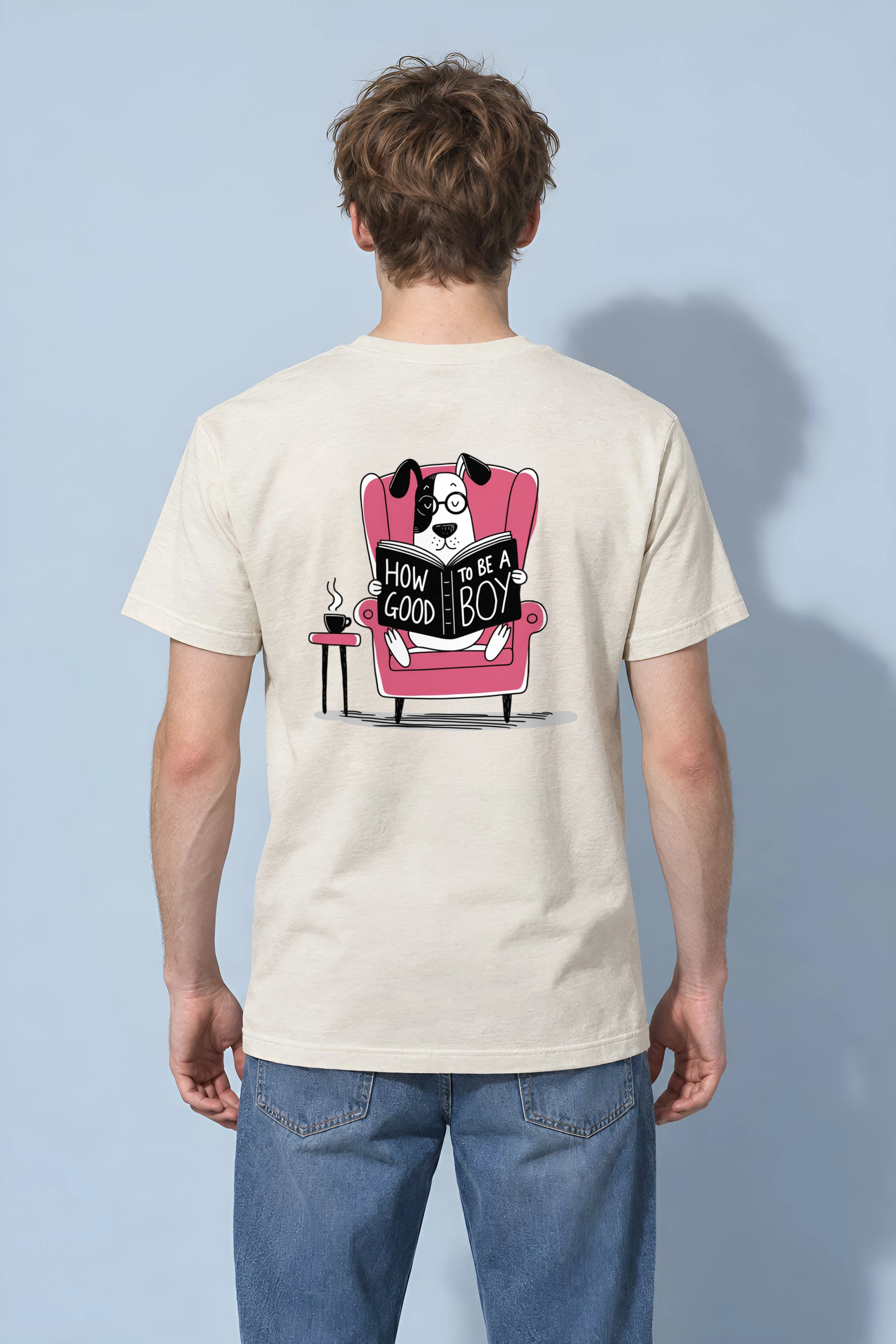 "Good Boy Reading" Heavyweight Unisex Crewneck T-shirt