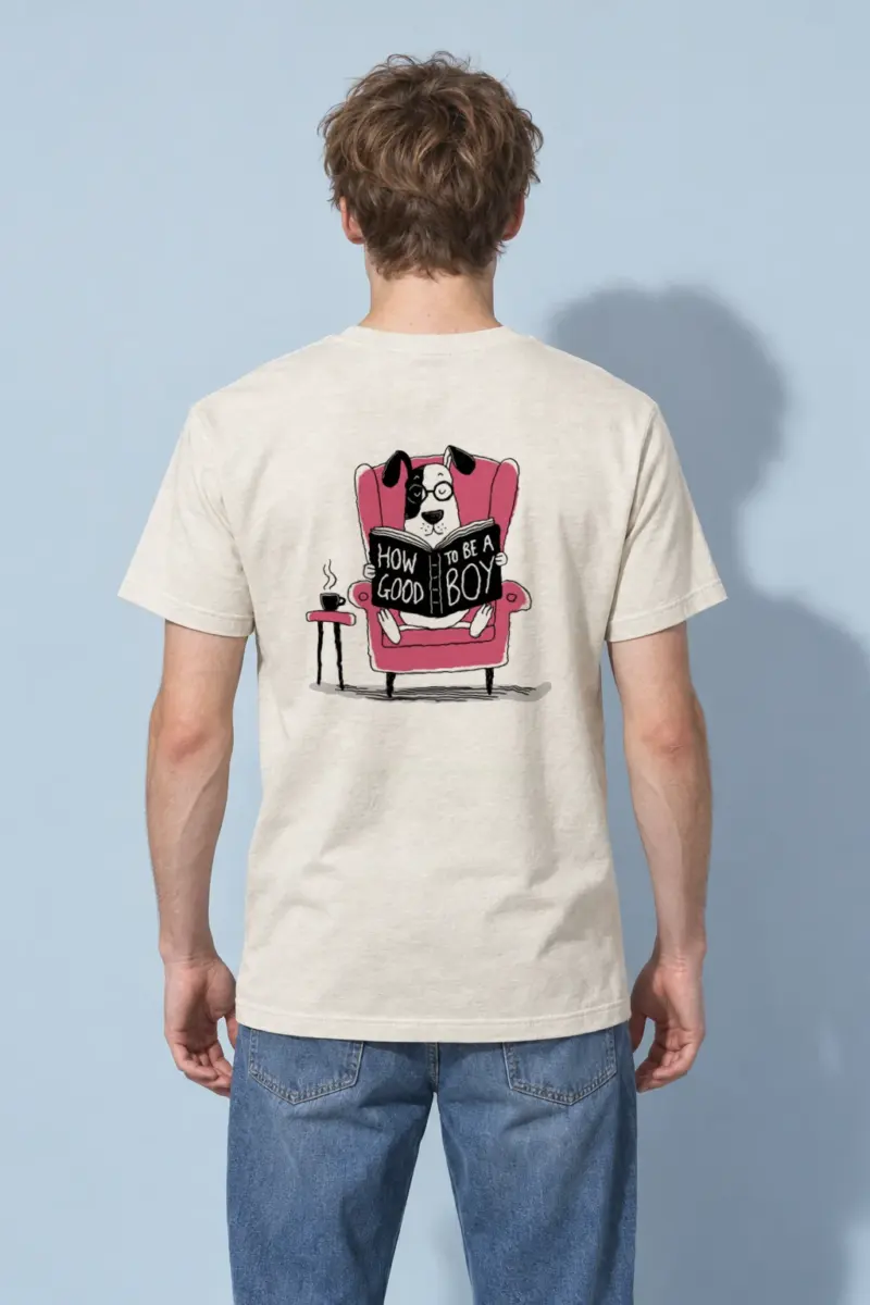 "Good Boy Reading" Heavyweight Unisex Crewneck T-shirt