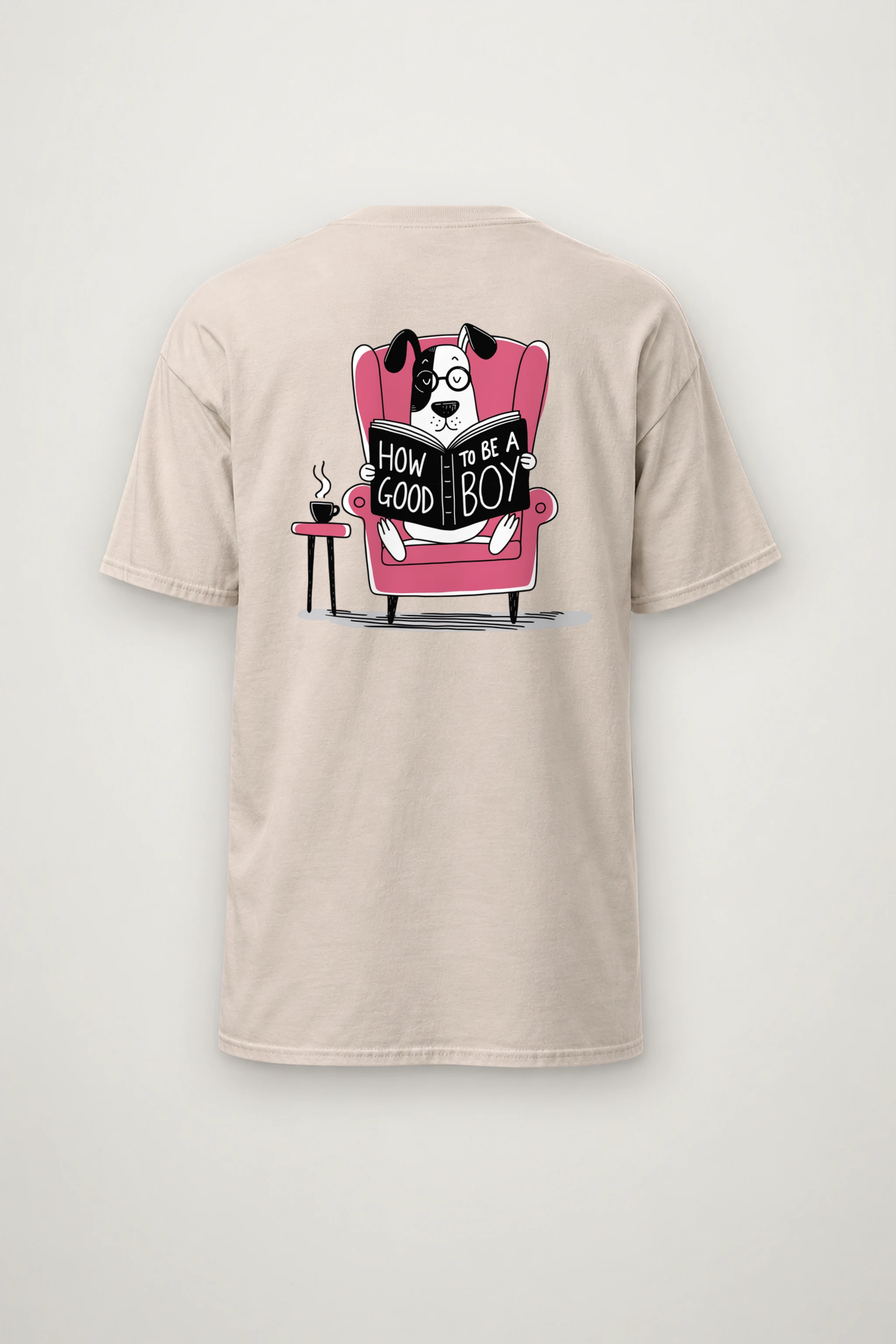 "Good Boy Reading" Heavyweight Unisex Crewneck T-shirt
