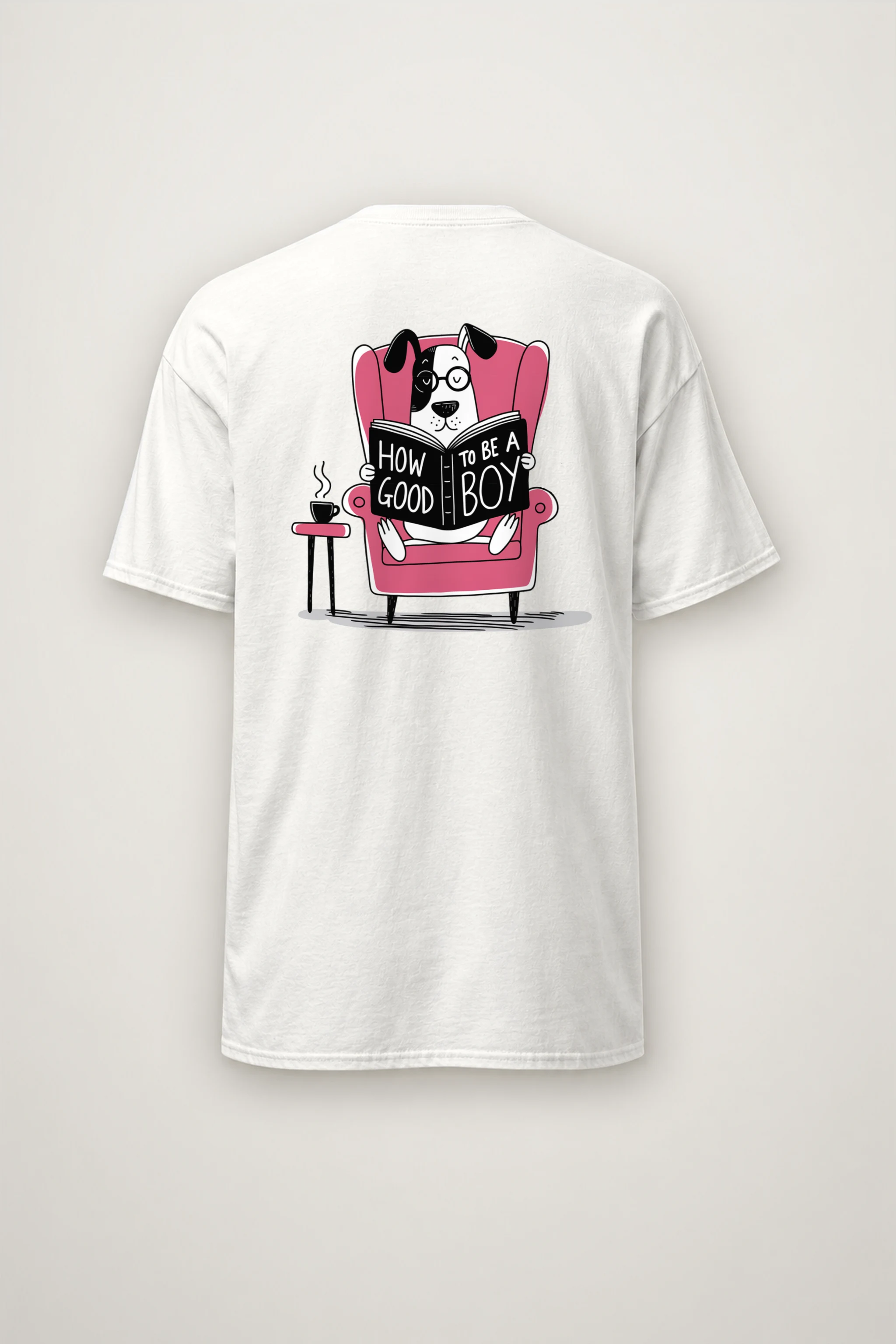 "Good Boy Reading" Heavyweight Unisex Crewneck T-shirt