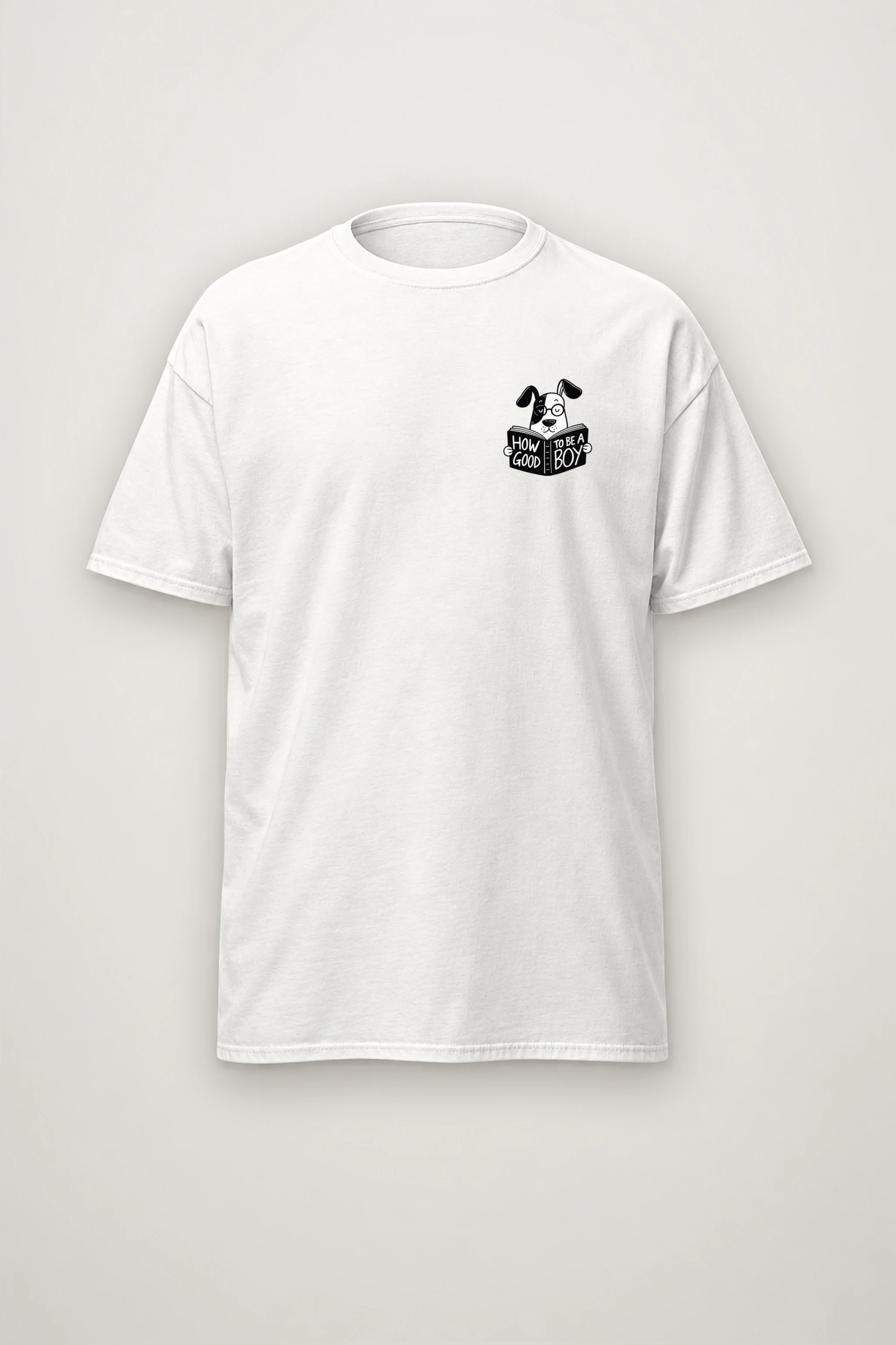 "Good Boy Reading" Heavyweight Unisex Crewneck T-shirt