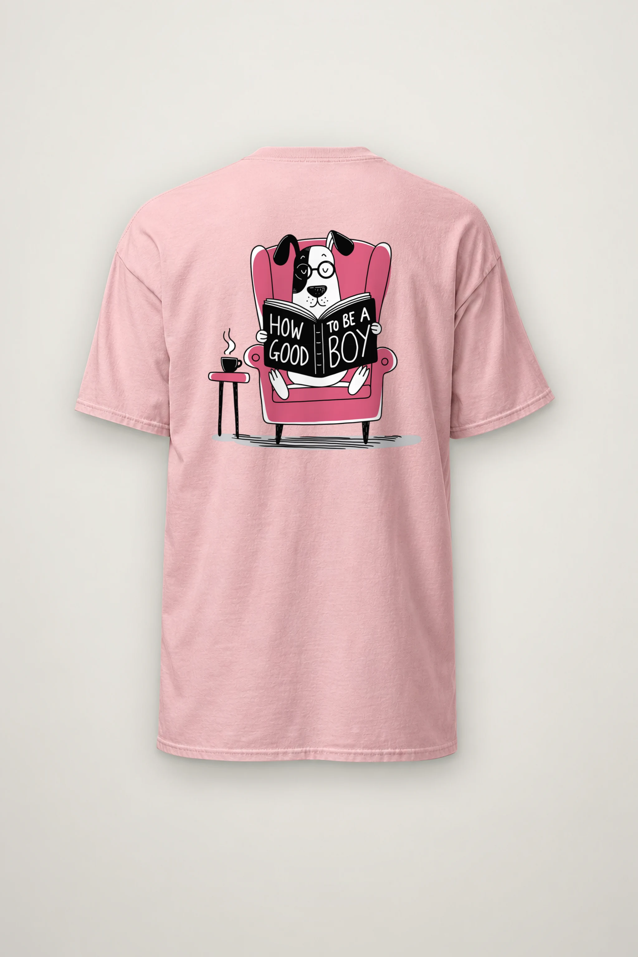"Good Boy Reading" Heavyweight Unisex Crewneck T-shirt