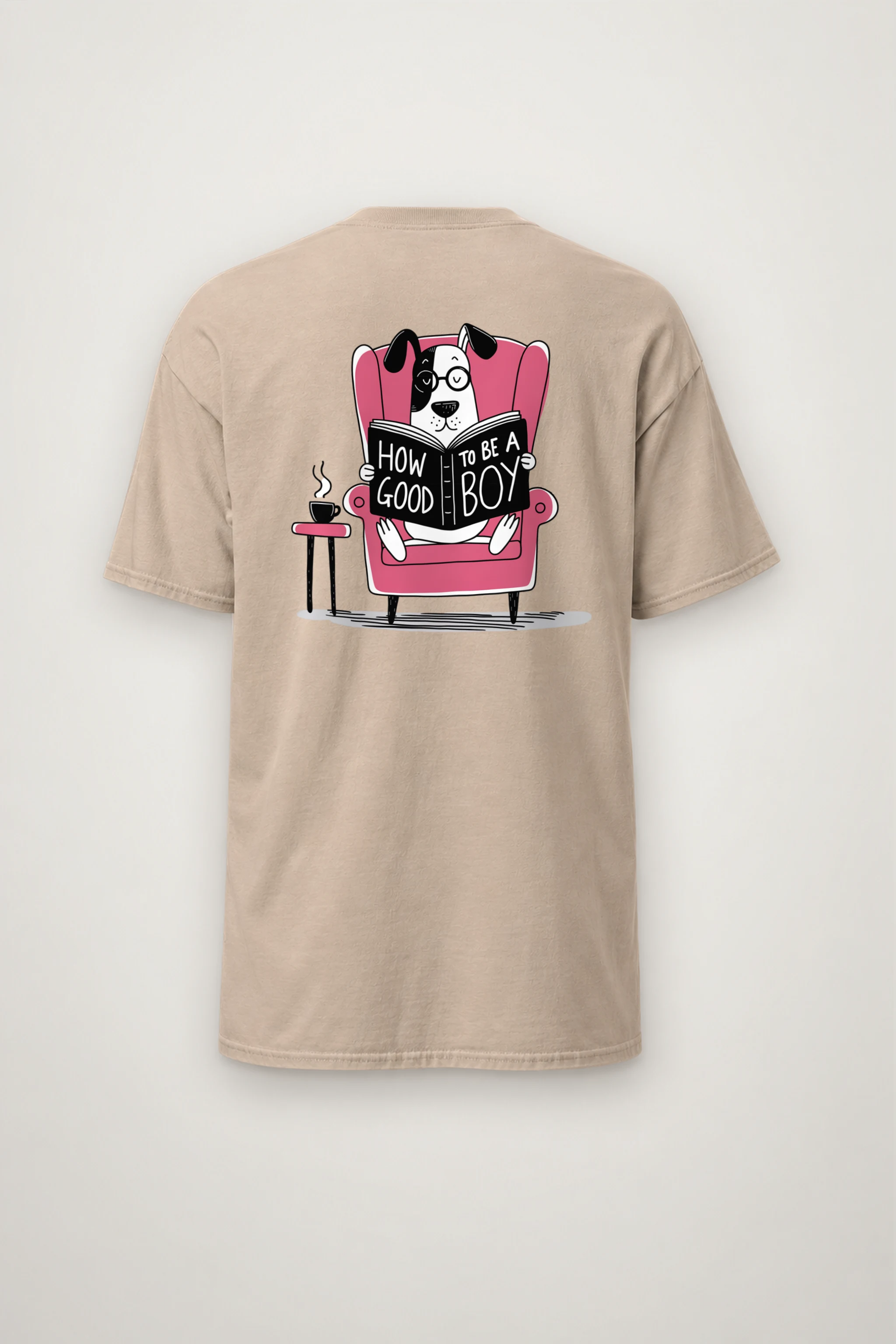 "Good Boy Reading" Heavyweight Unisex Crewneck T-shirt