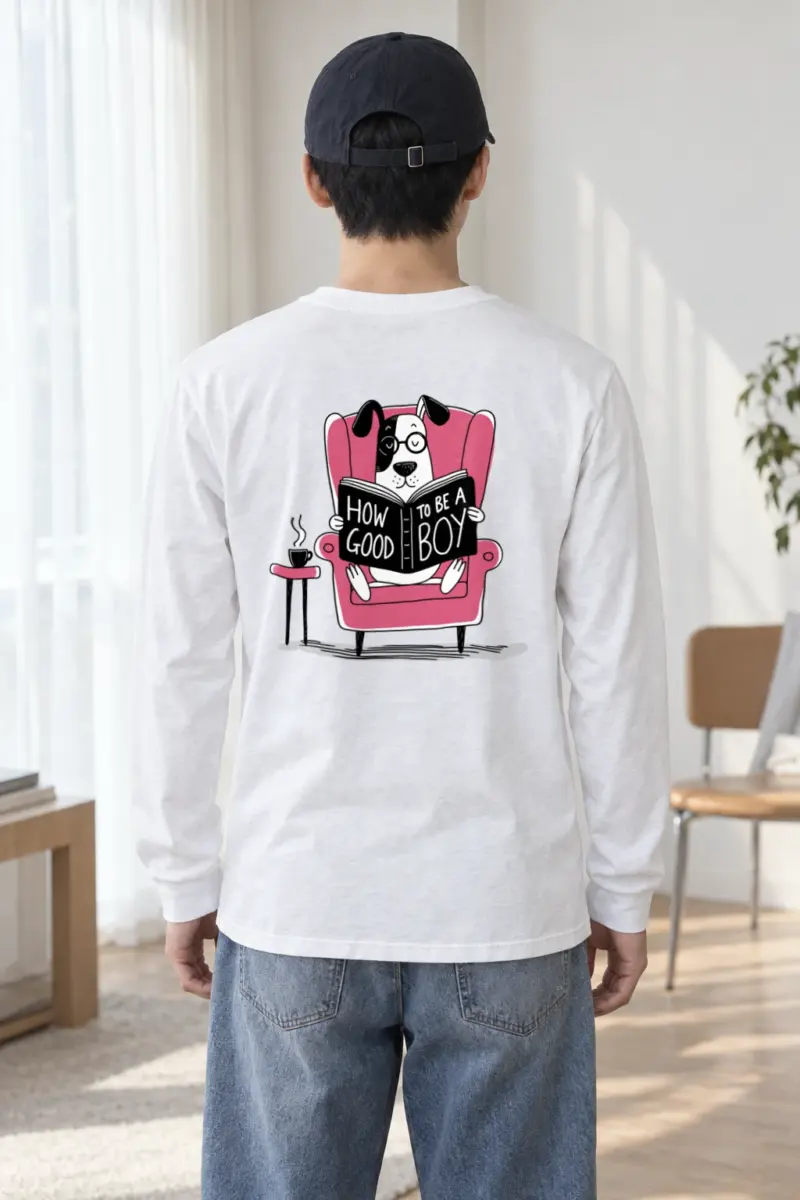 "Good Boy Reading" Unisex Longsleeve T-shirt