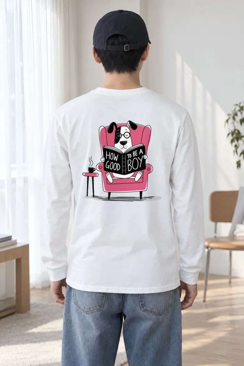 "Good Boy Reading" Unisex Longsleeve T-shirt