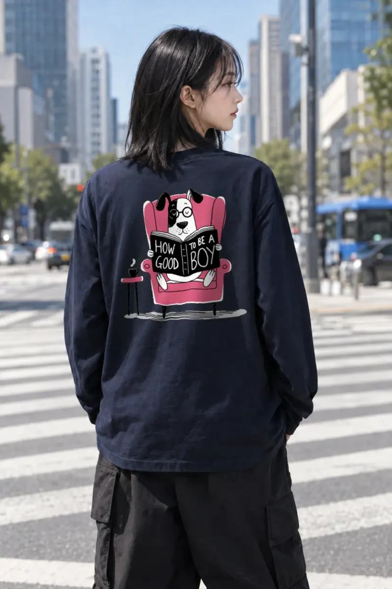 “Good Boy Reading” Unisex Longsleeve T-shirt | Gildan 2400