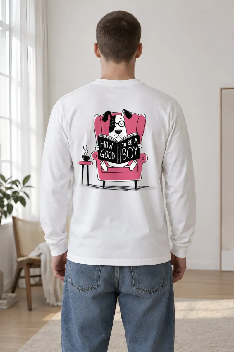 "Good Boy Reading" Unisex Longsleeve T-shirt