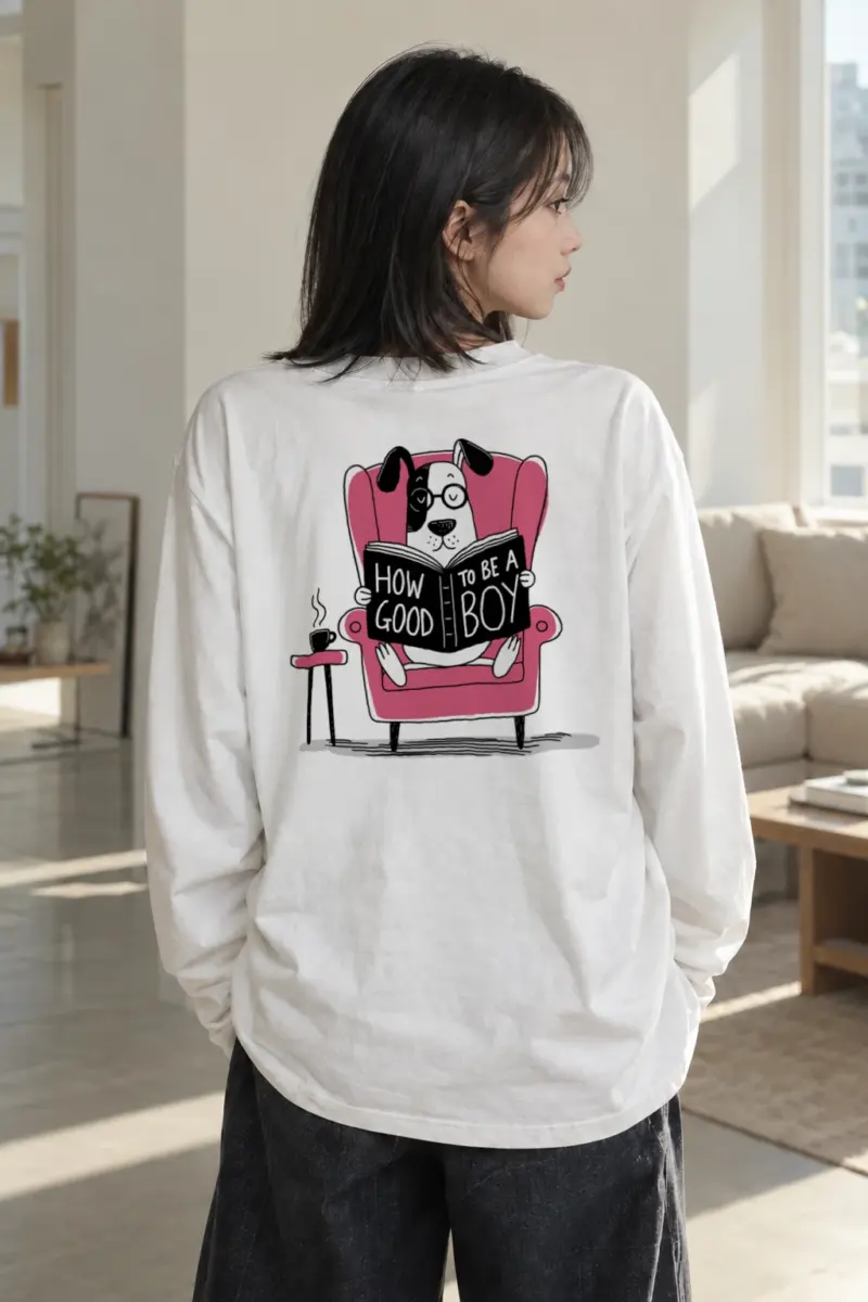 "Good Boy Reading" Unisex Longsleeve T-shirt | Gildan 2400