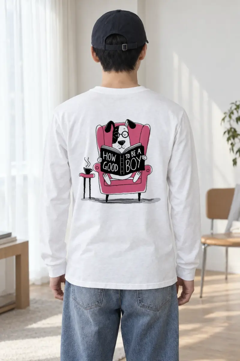 "Good Boy Reading" Unisex Longsleeve T-shirt