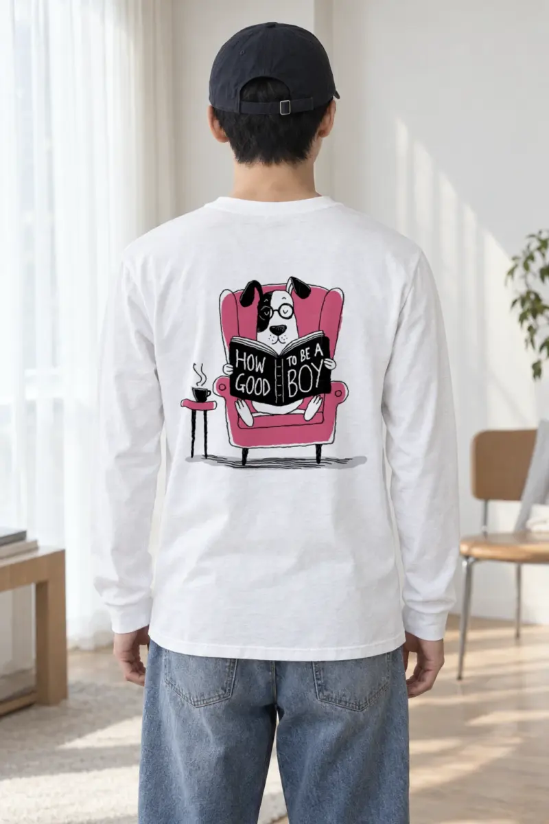 "Good Boy Reading" Unisex Longsleeve T-shirt