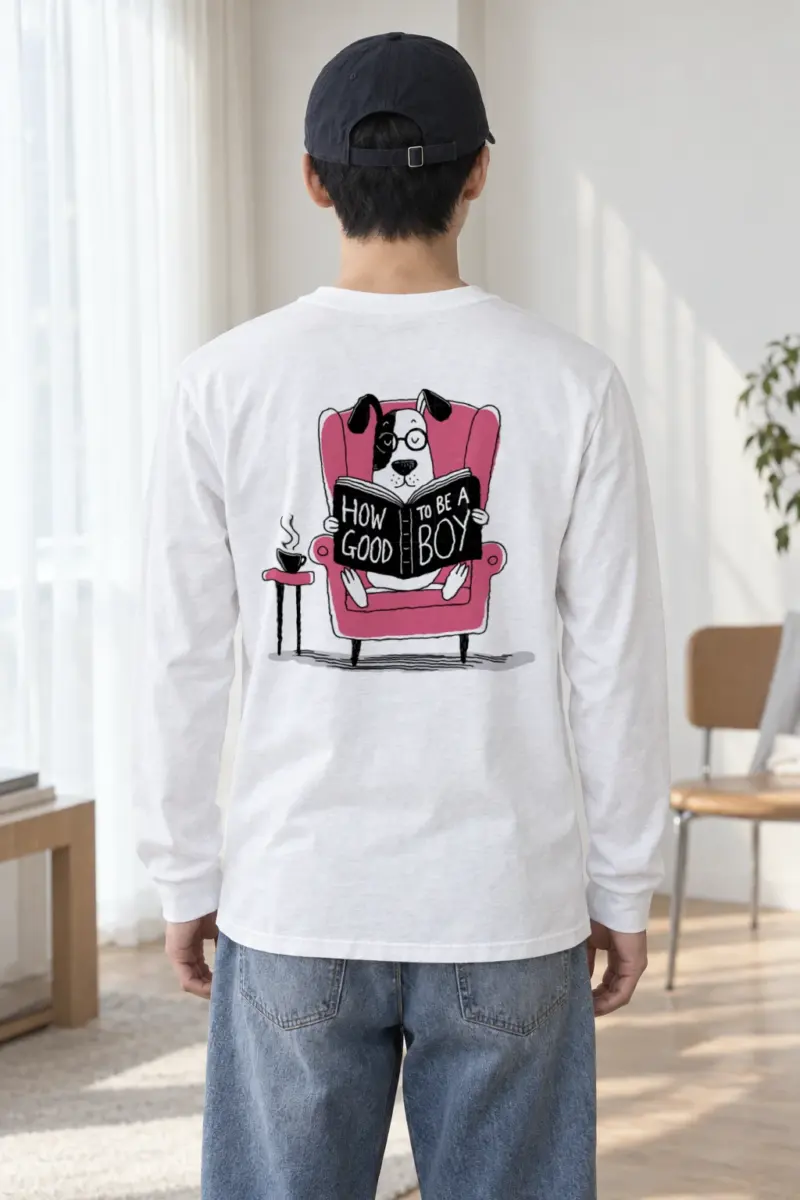 "Good Boy Reading" Unisex Longsleeve T-shirt