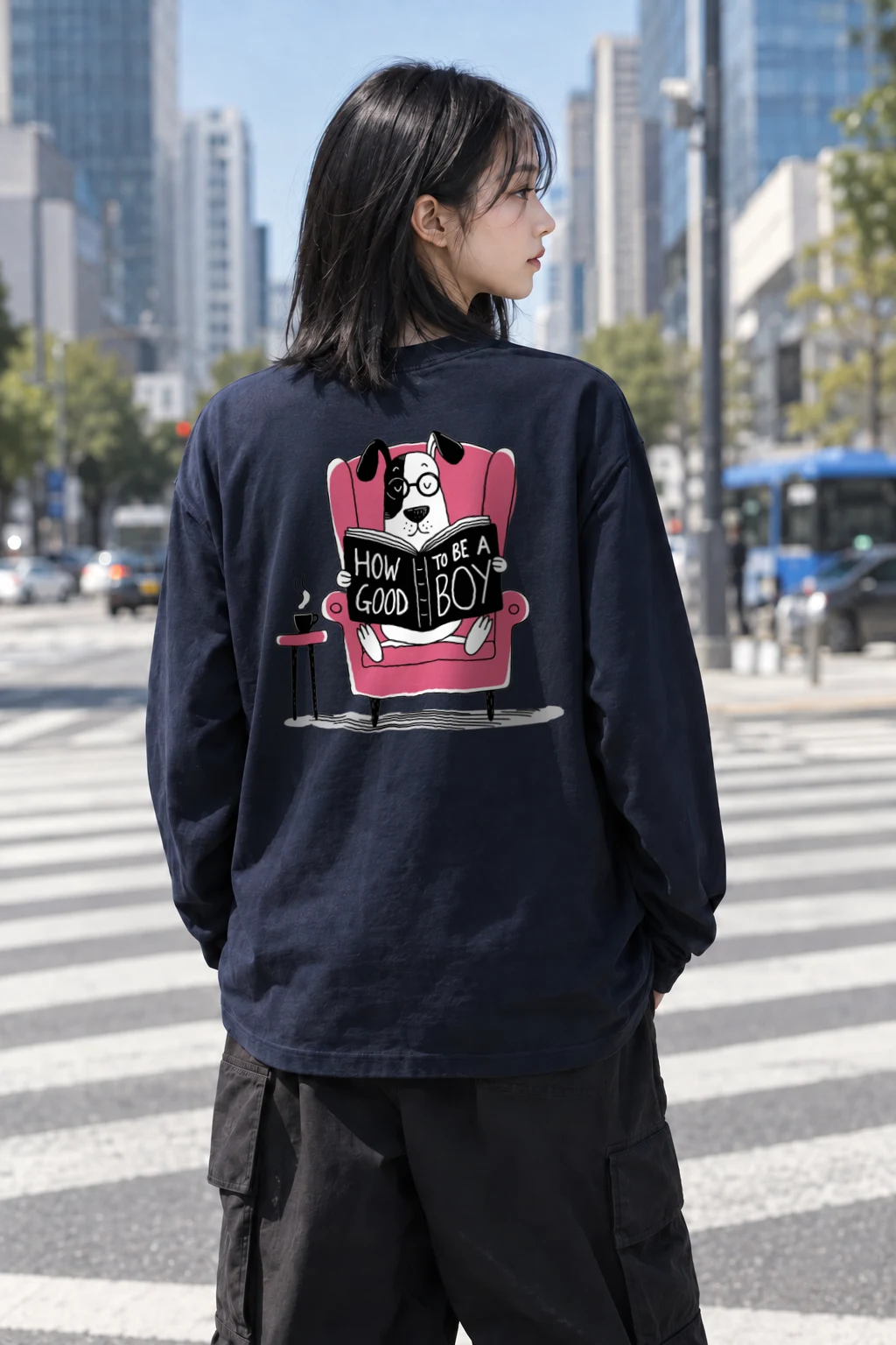 "Good Boy Reading" Unisex Longsleeve T-shirt | Gildan 2400