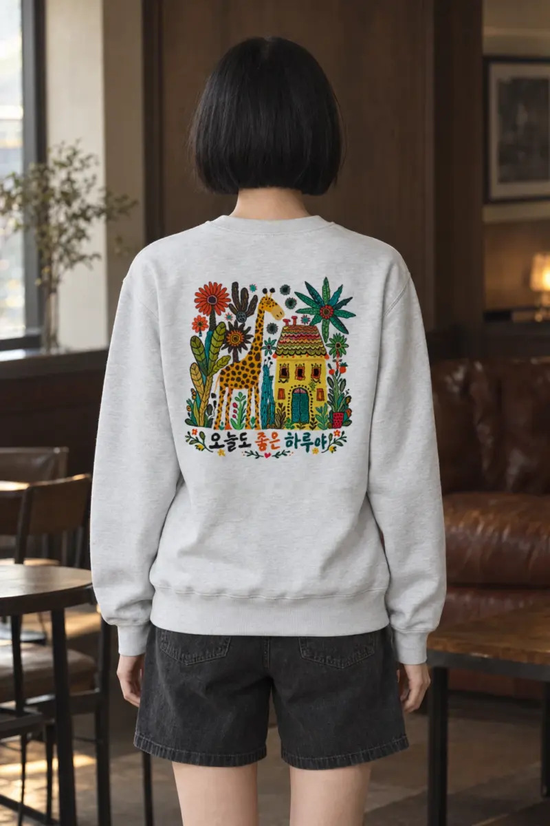 "Good Day Giraffe" Heavy Blend Unisex Crewneck Sweatshirt