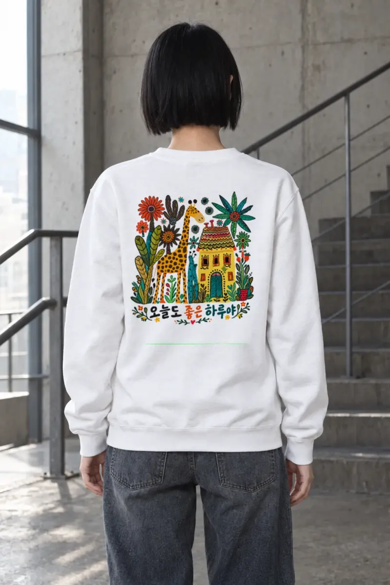 "Good Day Giraffe" Heavy Blend Unisex Crewneck Sweatshirt | Gildan 18000