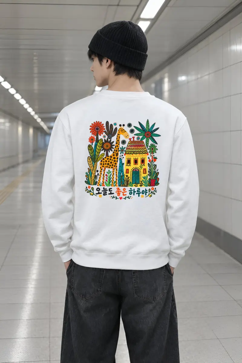 "Good Day Giraffe" Heavy Blend Unisex Crewneck Sweatshirt