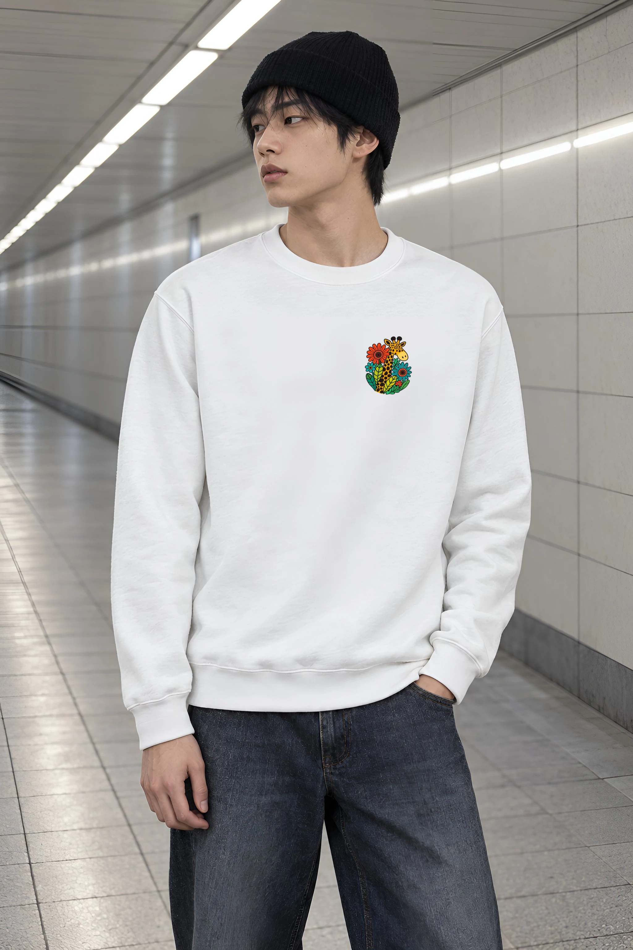 "Good Day Giraffe" Heavy Blend Unisex Crewneck Sweatshirt