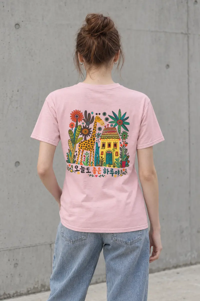 "Good Day Giraffe" Heavyweight Unisex Crewneck T-shirt