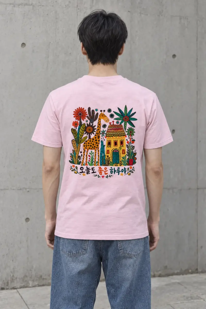"Good Day Giraffe" Heavyweight Unisex Crewneck T-shirt
