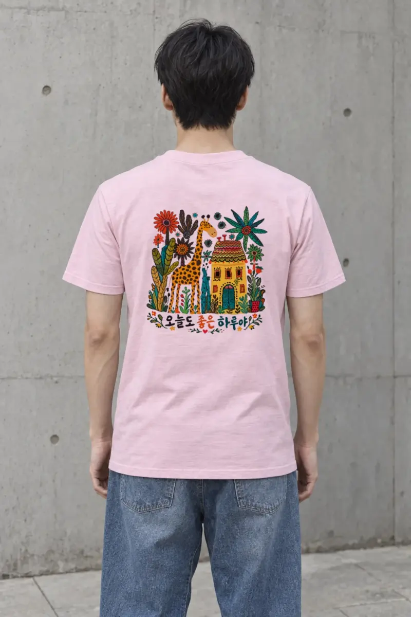 "Good Day Giraffe" Heavyweight Unisex Crewneck T-shirt