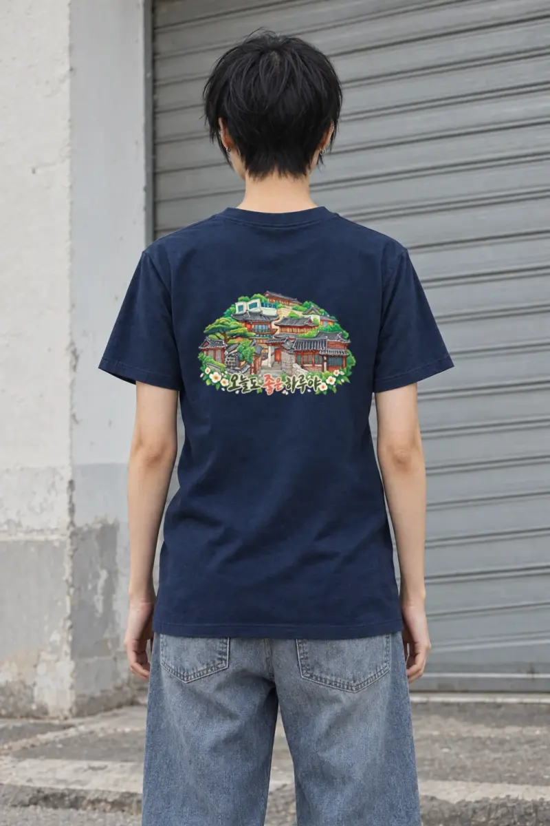 "Good Day Hanok" Heavyweight Unisex Crewneck T-shirt | Gildan 5000