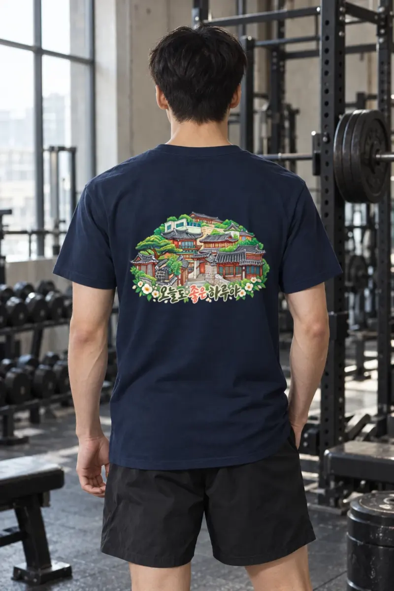 "Good Day Hanok" Heavyweight Unisex Crewneck T-shirt