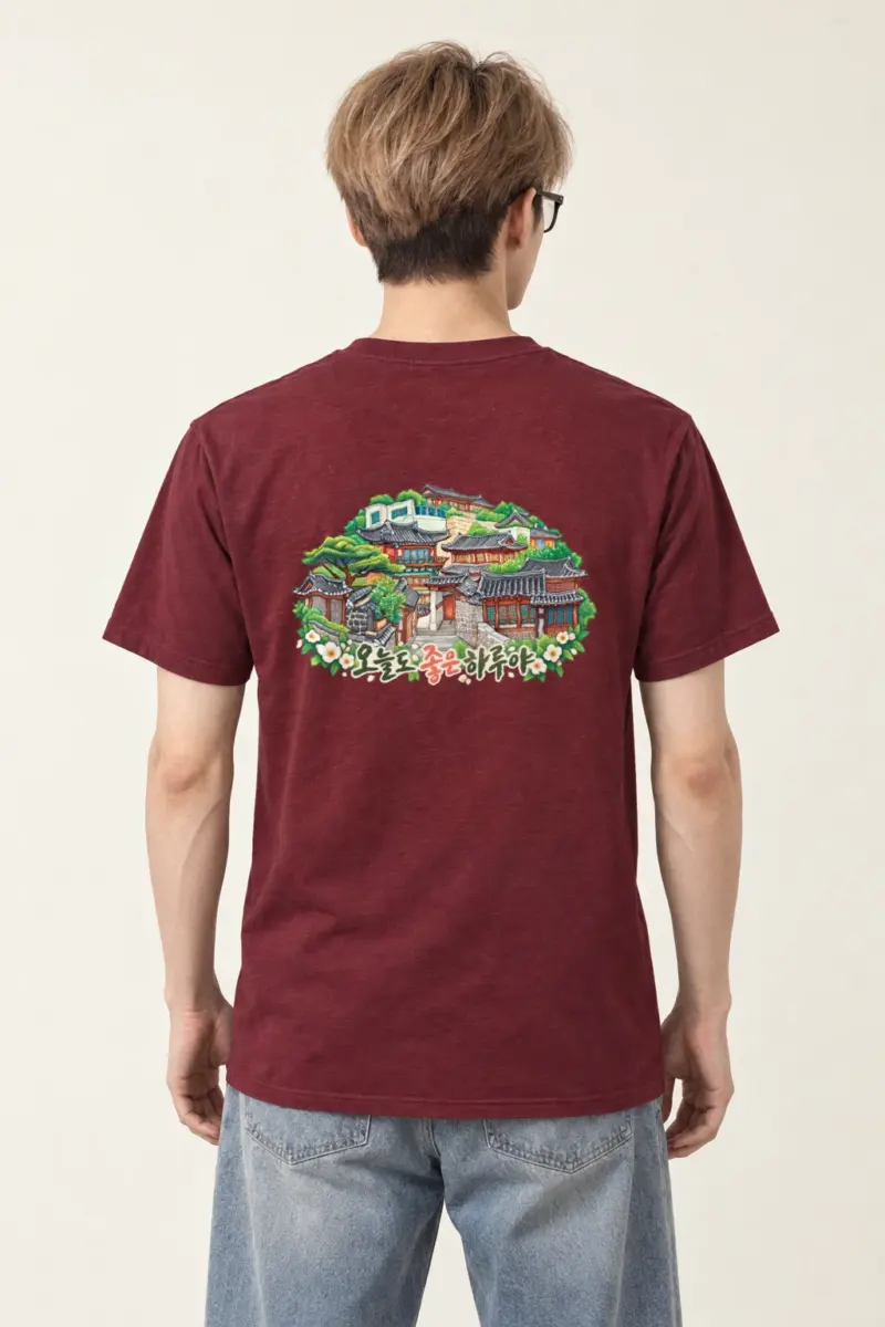 "Good Day Hanok" Heavyweight Unisex Crewneck T-shirt