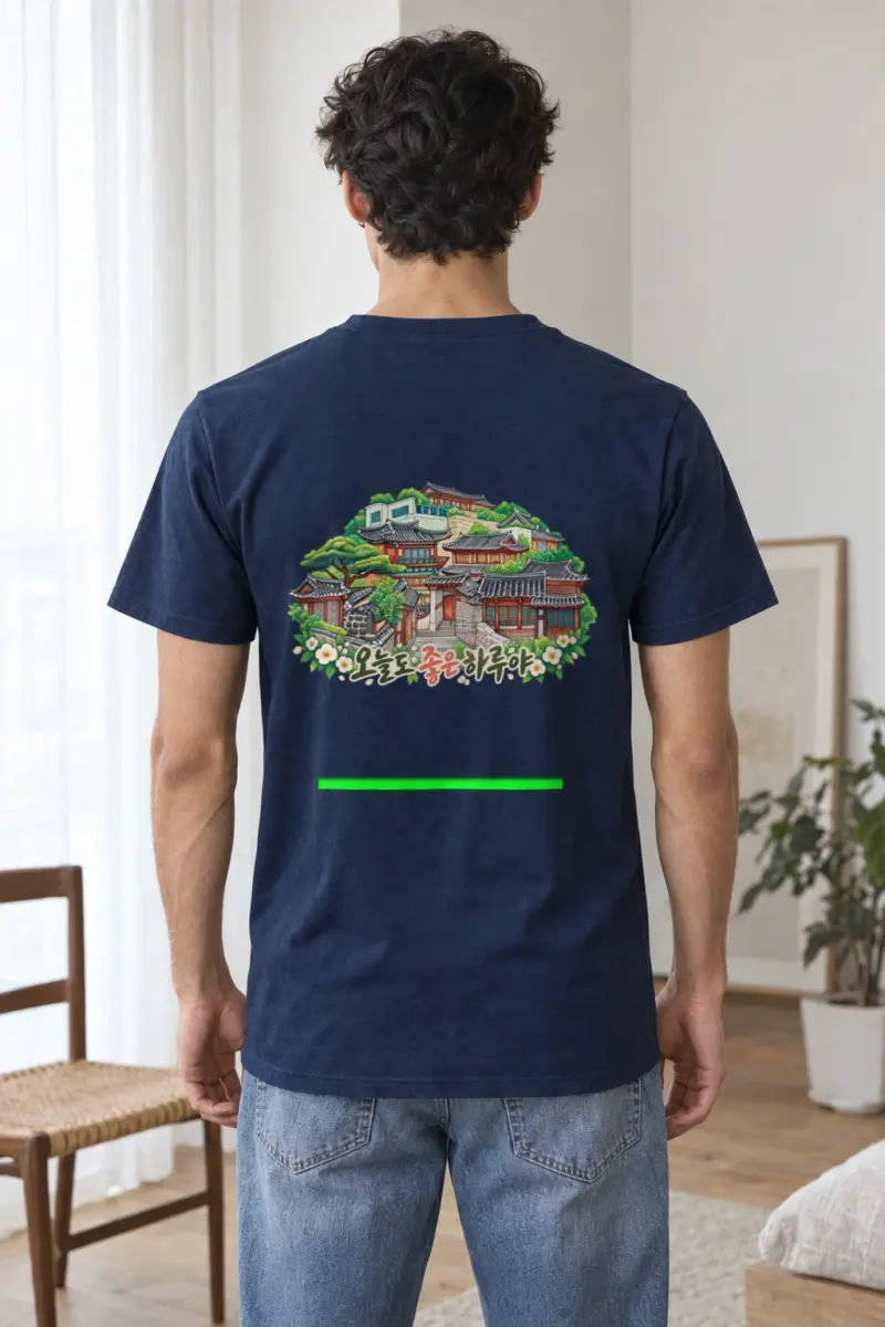 "Good Day Hanok" Heavyweight Unisex Crewneck T-shirt | Gildan 5000