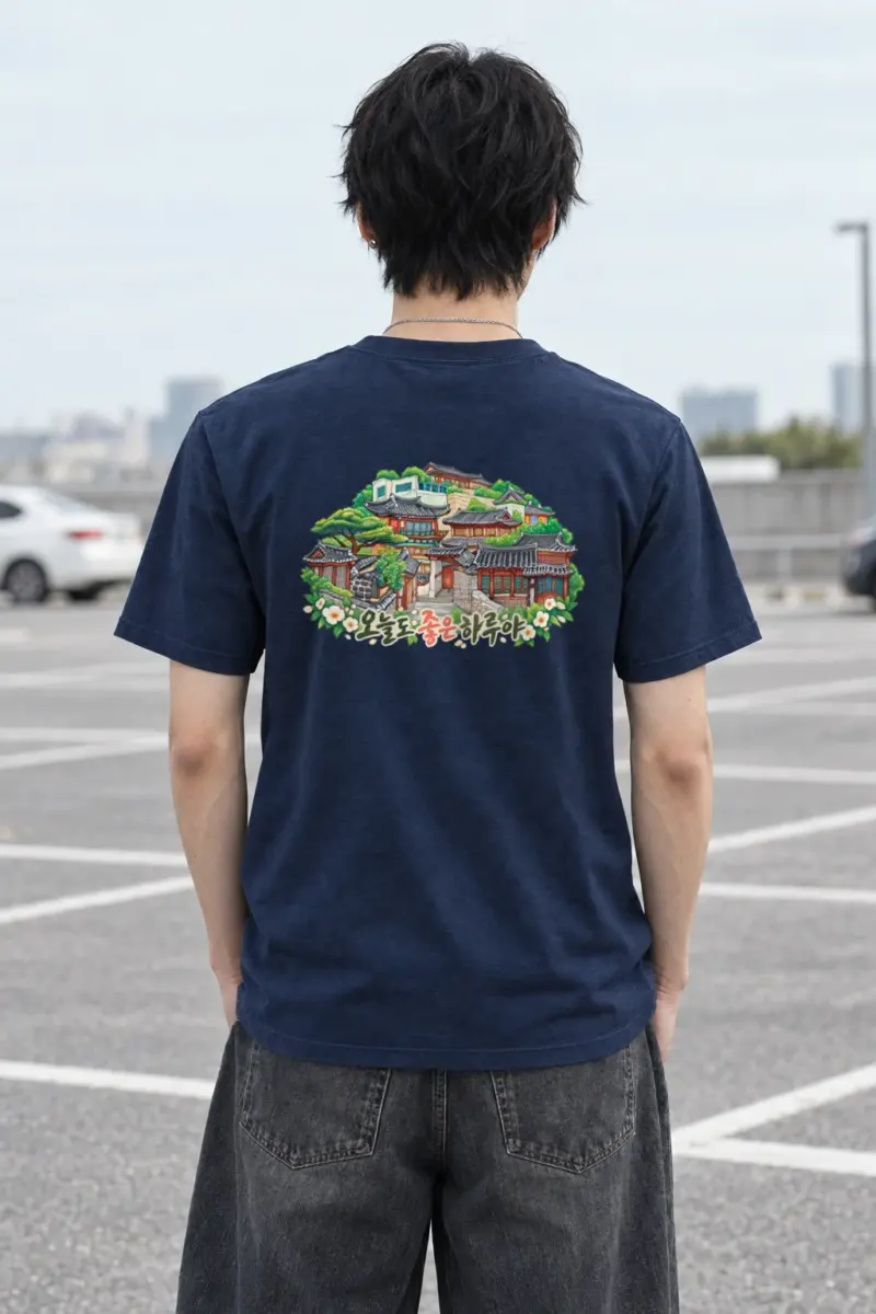 "Good Day Hanok" Heavyweight Unisex Crewneck T-shirt