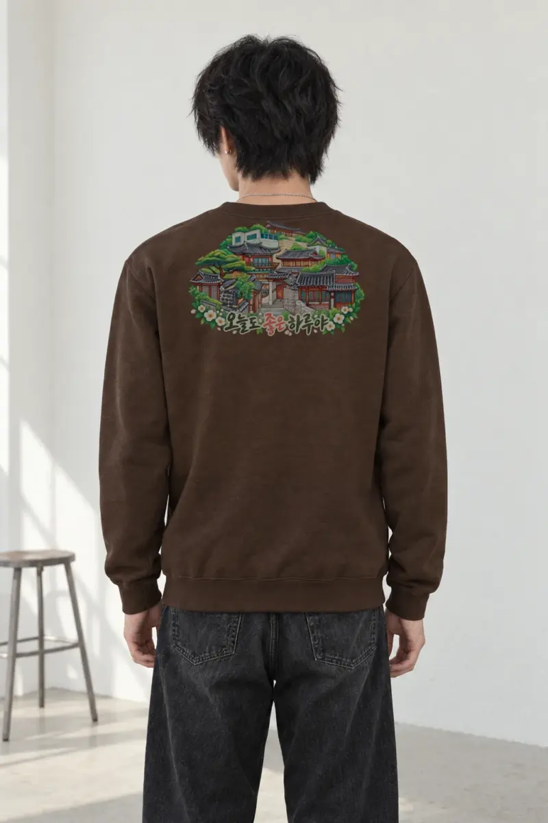 "Good Day Hanok Village" Heavy Blend Unisex Crewneck Sweatshirt