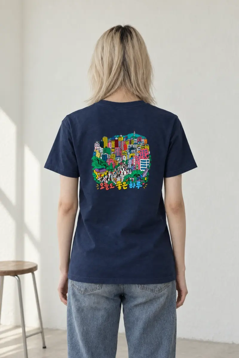 "Good Day Seoul" Heavyweight Unisex Crewneck T-shirt