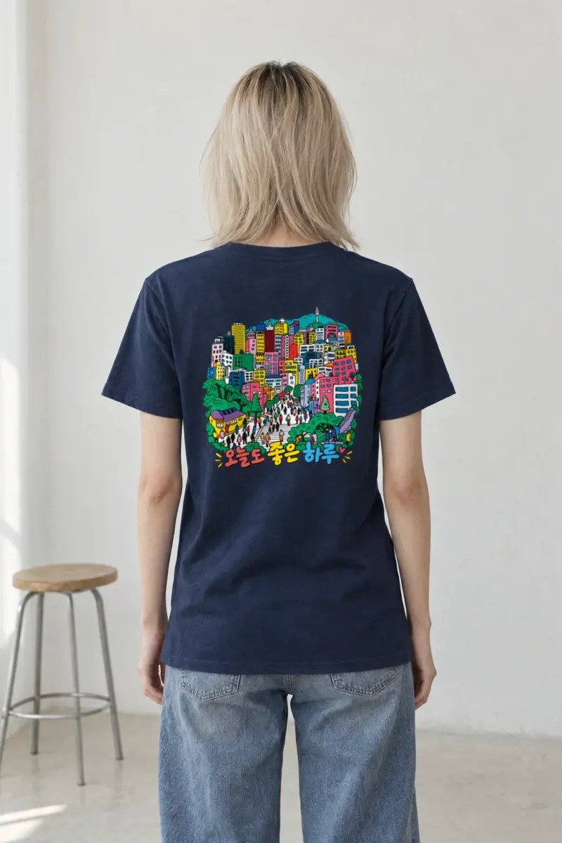 "Good Day Seoul" Heavyweight Unisex Crewneck T-shirt | Gildan 5000