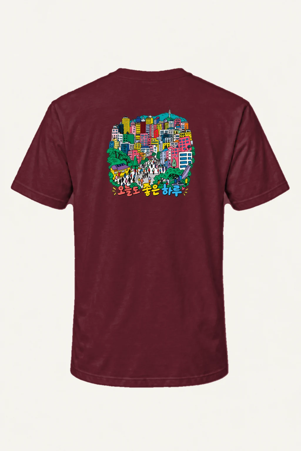 "Good Day Seoul" Heavyweight Unisex Crewneck T-shirt | Gildan 5000