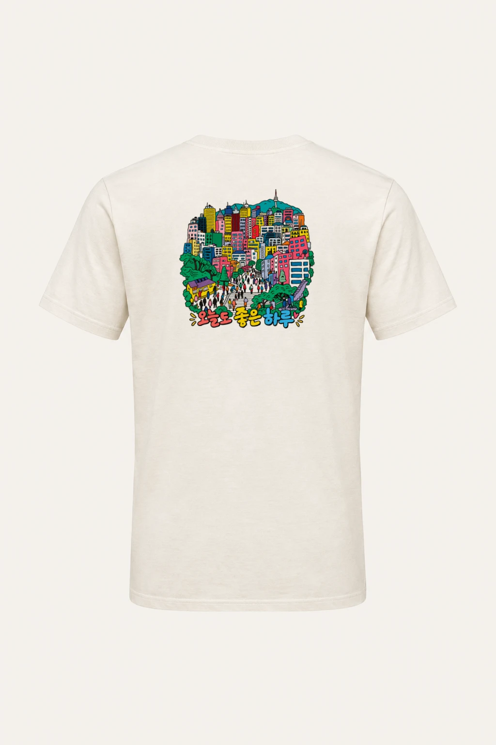 "Good Day Seoul" Heavyweight Unisex Crewneck T-shirt | Gildan 5000