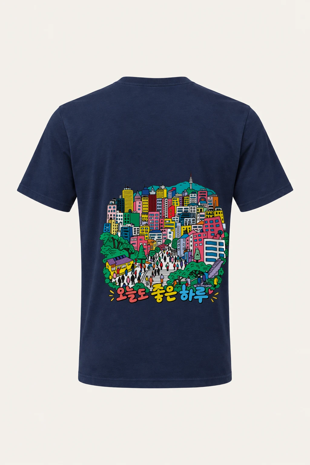 "Good Day Seoul" Heavyweight Unisex Crewneck T-shirt | Gildan 5000
