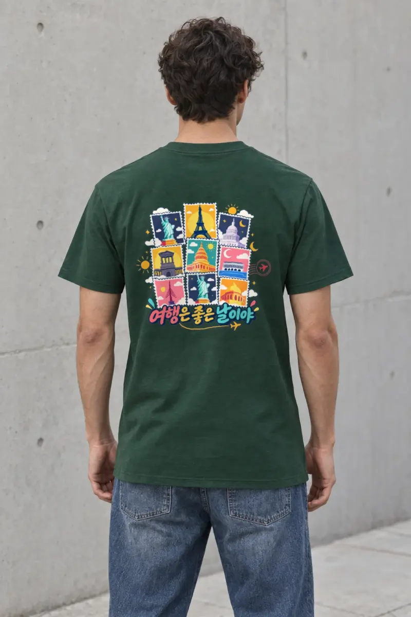 "Good Day Travel" Heavyweight Unisex Crewneck T-shirt | Gildan 5000