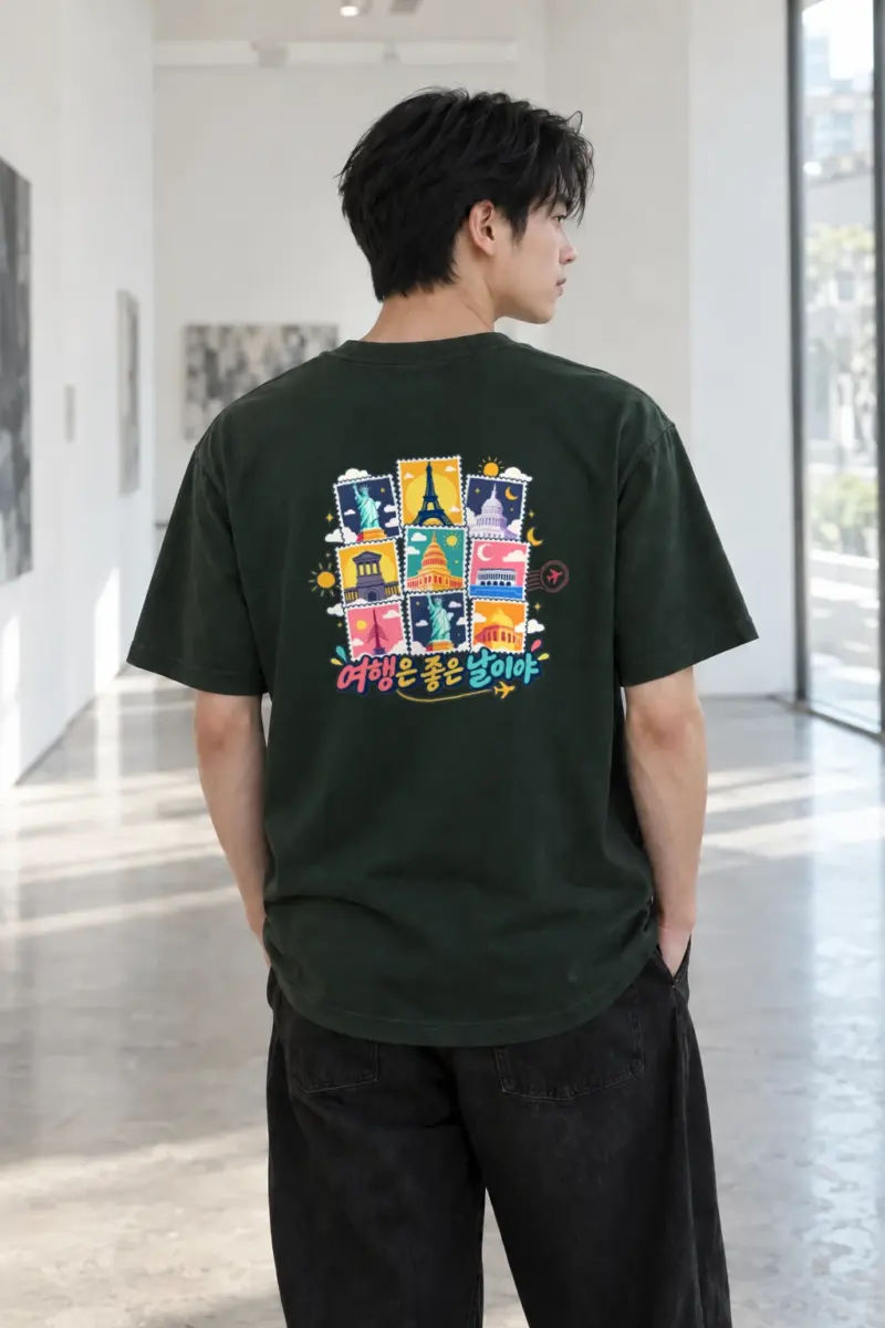 "Good Day Travel" Heavyweight Unisex Crewneck T-shirt | Gildan 5000