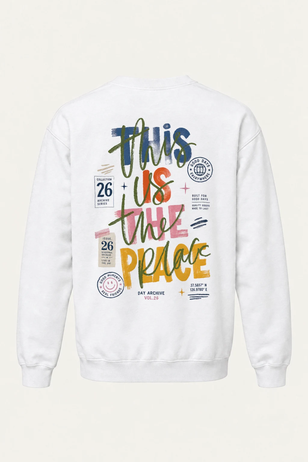 "Good Days Archive" Heavy Blend Unisex Crewneck Sweatshirt | Gildan 18000