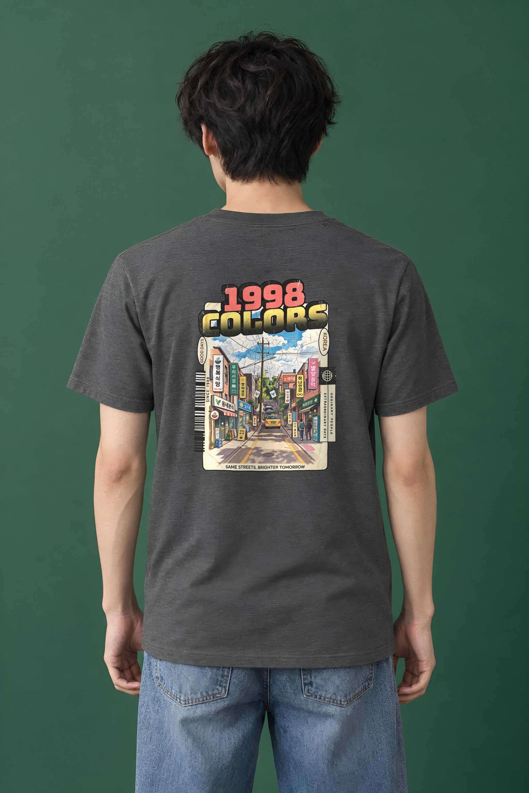 "Good Days Korea" Heavyweight Unisex Crewneck T-shirt
