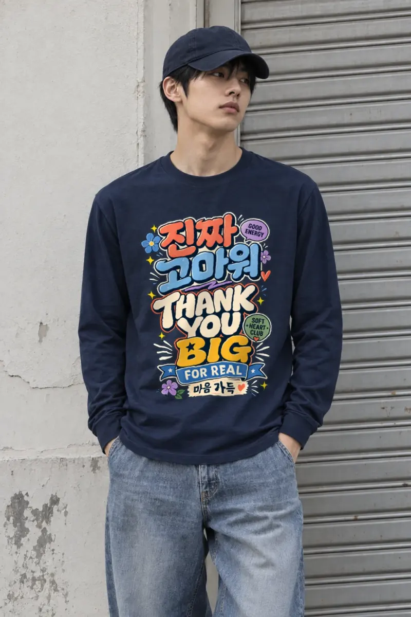 "Good Energy Thanks" Unisex Longsleeve T-shirt | Gildan 2400