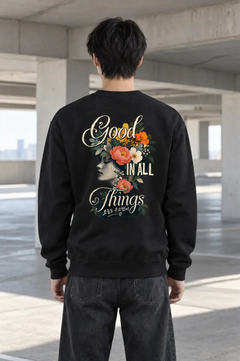 "Good In All Things" Heavy Blend Unisex Crewneck Sweatshirt | Gildan 18000