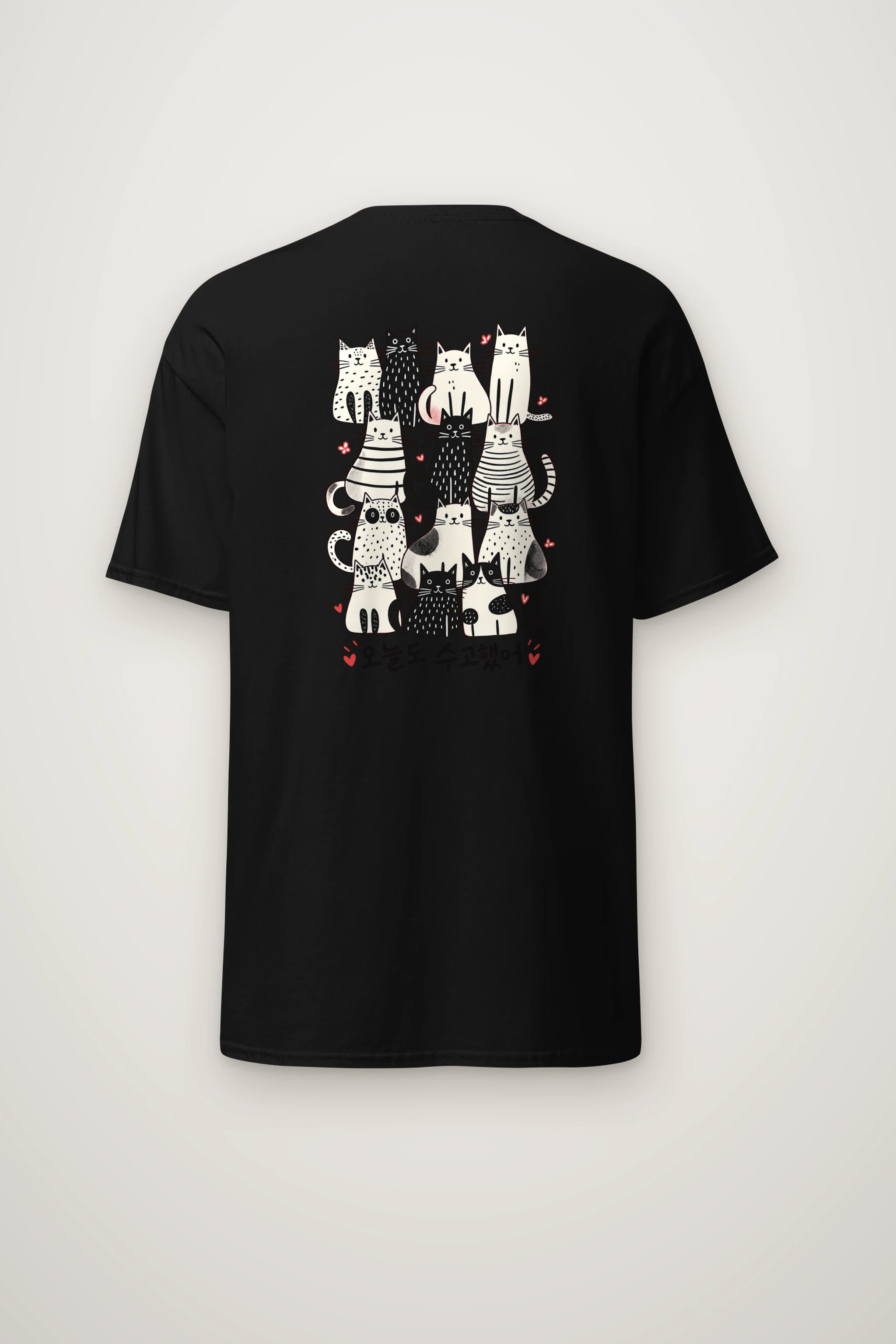 "Good Job Cat Stack" Heavyweight Unisex Crewneck T-shirt